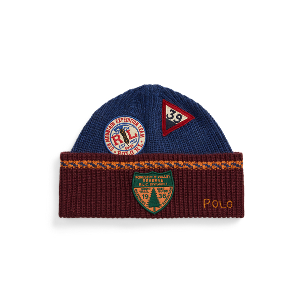 Red Multi Expedition-Patch Beanie Polo Ralph Lauren 1