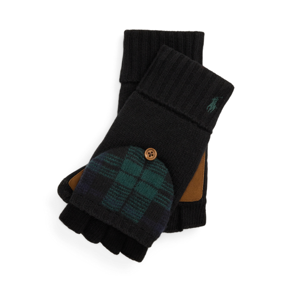 Polo Black Wool-Blend Convertible Touch Gloves Polo Ralph Lauren 1