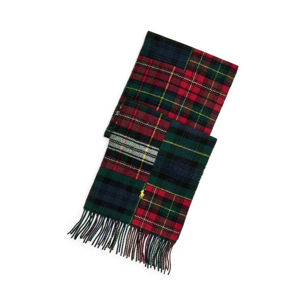 Patchwork Plaid Wool-Blend Scarf