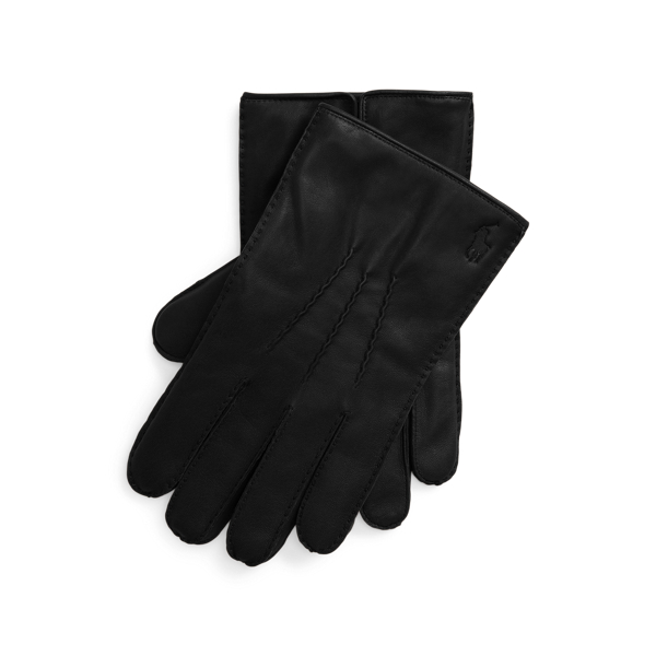 Black Cashmere-Lined Sheepskin Touch Gloves Polo Ralph Lauren 1