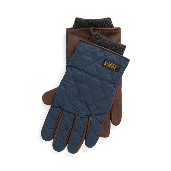 Ralph lauren quilted leather gloves on sale