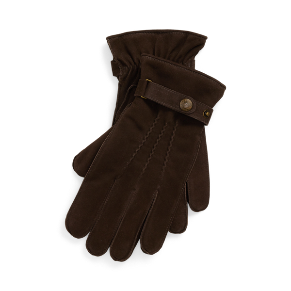 Dark Brown Cashmere-Lined Suede Gloves Polo Ralph Lauren 1