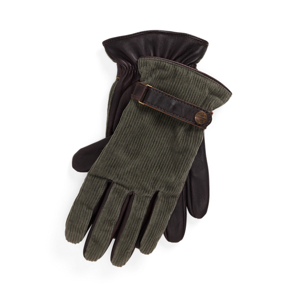 Isolierte Kordsamt-Schafleder-Handschuhe Polo Ralph Lauren in 1