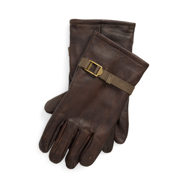 Wool-Cuff Leather Gloves