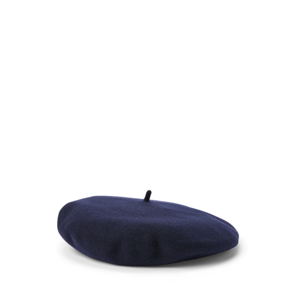 Rl Navy Wool Felt Beret Polo Ralph Lauren 1