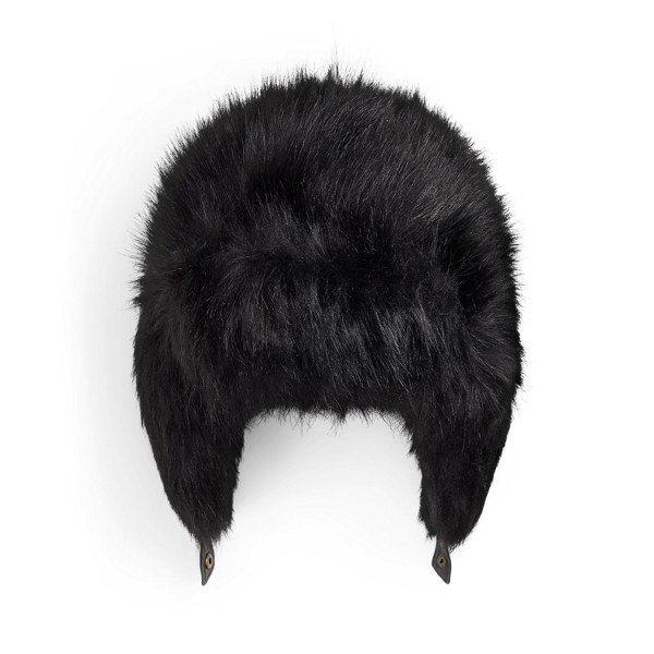 Black Faux-Fur Earflap Hat Polo Ralph Lauren 2