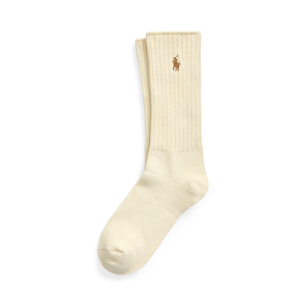 Ivory Signature Pony Cotton-Blend Crew Socks Polo Ralph Lauren 1