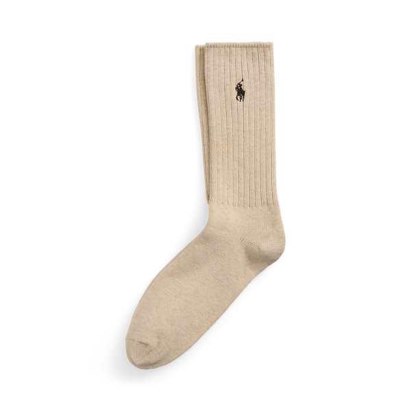 Ecru Signature Pony Cotton-Blend Crew Socks Polo Ralph Lauren 1