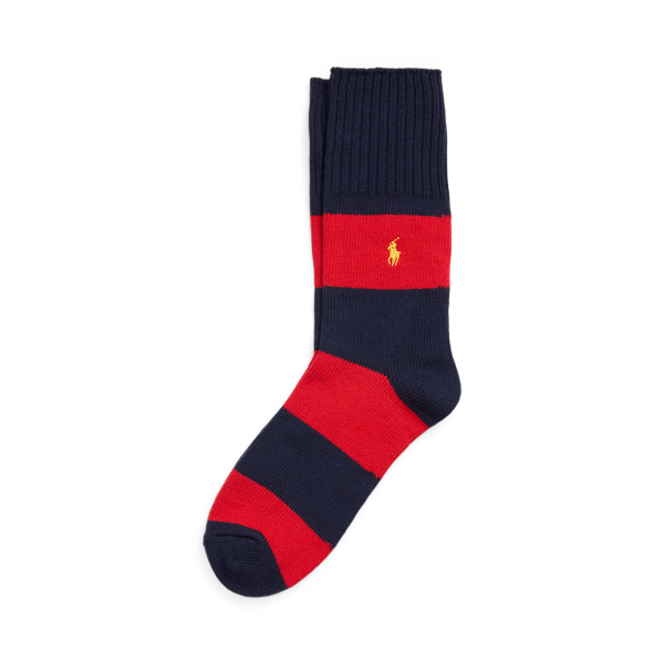 Navy/red Rugby-Stripe Cotton-Blend Crew Socks Polo Ralph Lauren 1