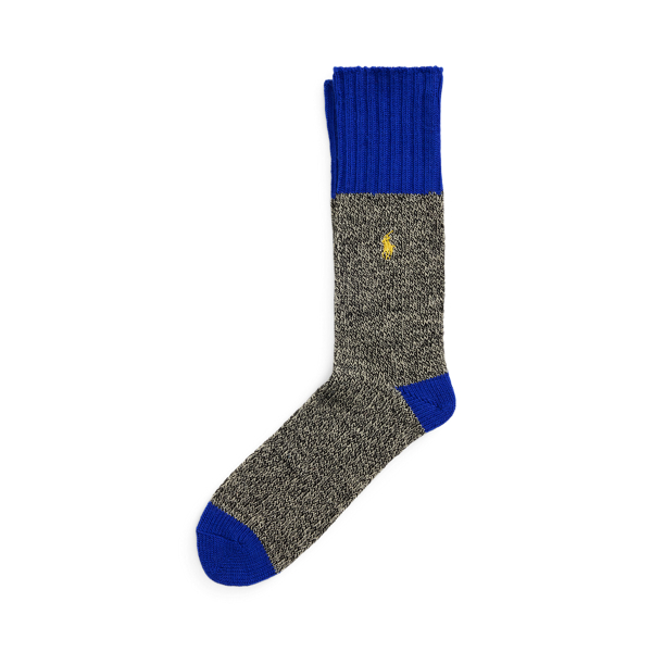 Black Marl Royal Marled Wool-Blend Boot Socks Polo Ralph Lauren 1