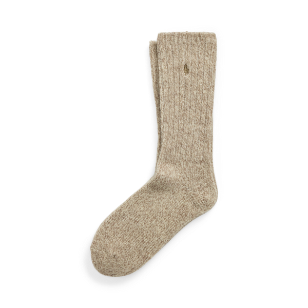 Taupe Marled Wool-Blend Ragg Socks Polo Ralph Lauren 1