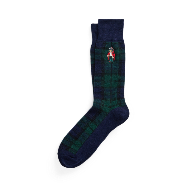 Navy/hunter/black Polo Bear Plaid Wool-Blend Boot Socks Polo Ralph Lauren 1