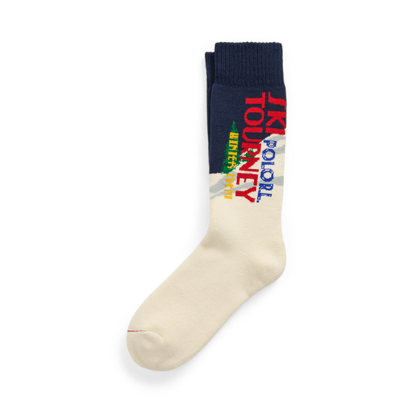 Navy/ivory/red Ski-Graphic Cotton-Blend Crew Socks Polo Ralph Lauren 1