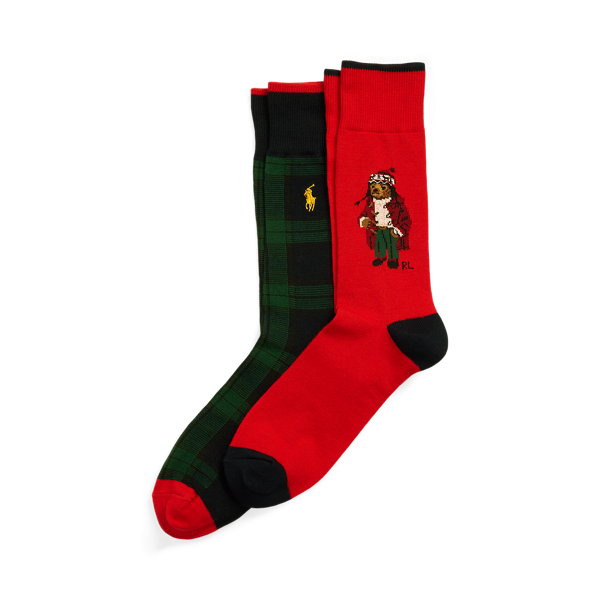 Red/navy Polo Bear Trouser Sock 2-Pack Polo Ralph Lauren 1