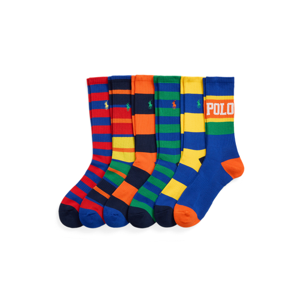 Multi Multi-Stripe Crew Sock 6-Pack Polo Ralph Lauren 1