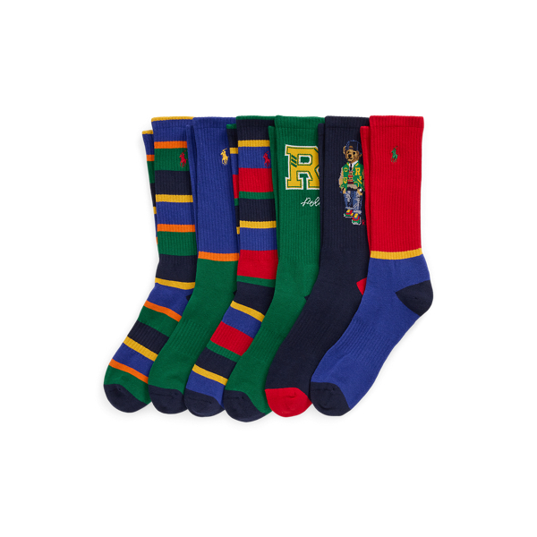 Polo Bear Cotton-Blend Crew Sock 6-Pack