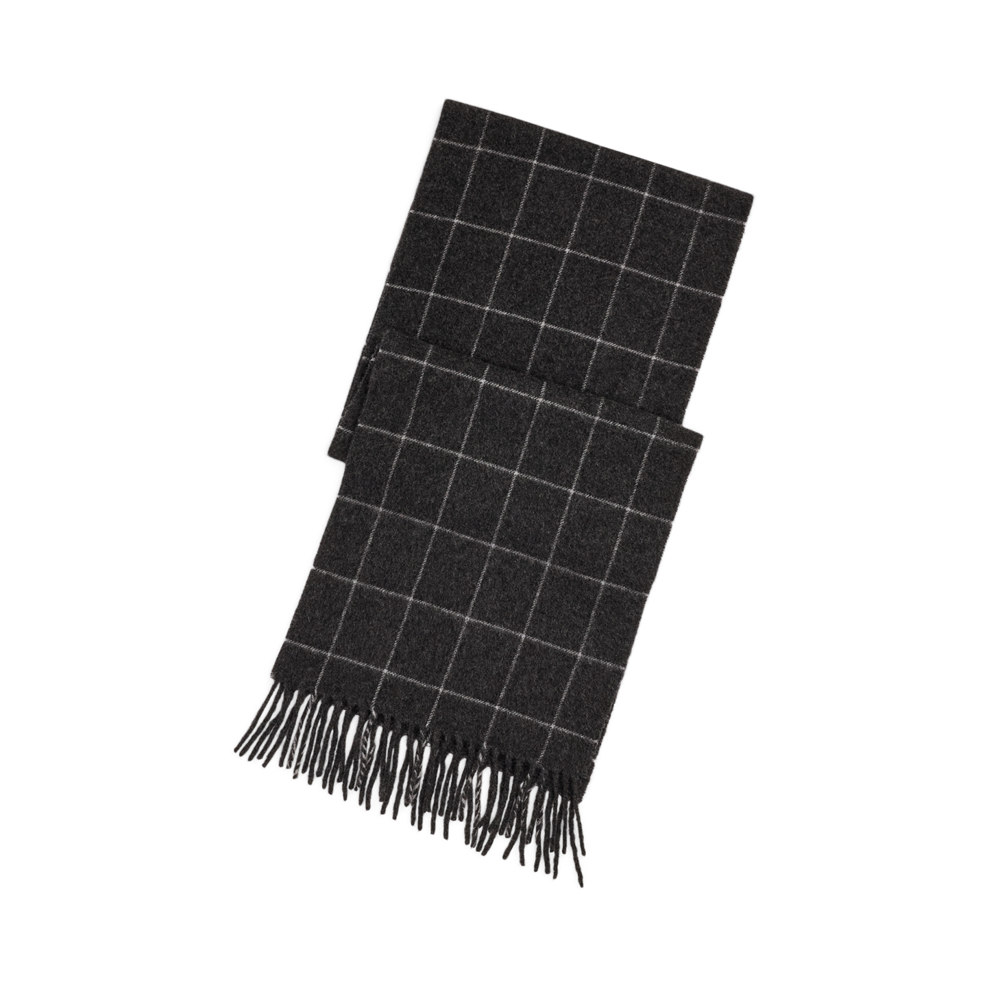 Мужской шарф Ralph Lauren Windowpane Cashmere-Wool, цвет: Угольный серый — фото 1