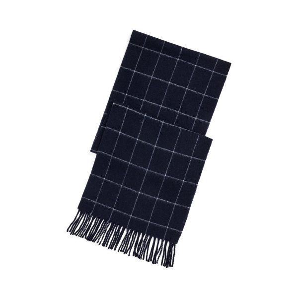 Windowpane Cashmere-Wool Scarf