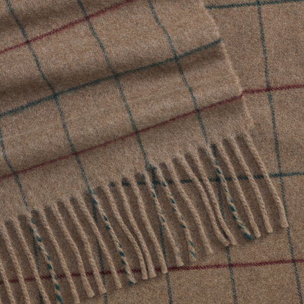 Windowpane Cashmere-Wool Scarf
