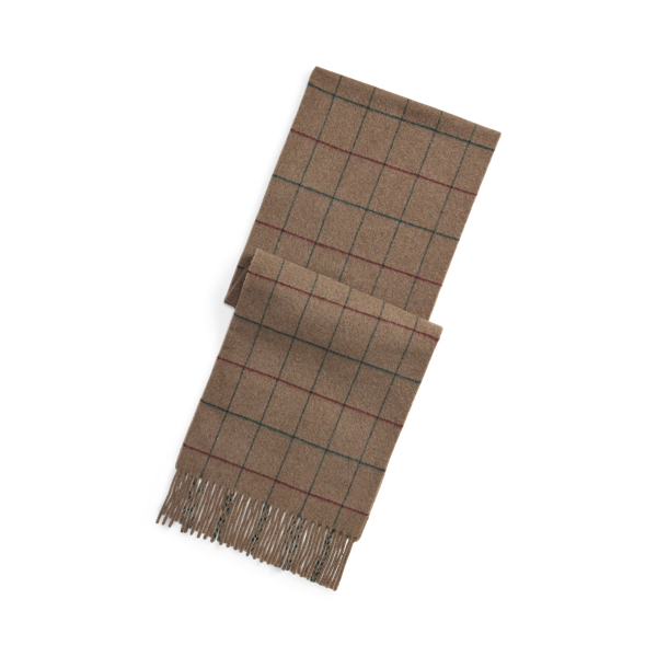 Windowpane Cashmere-Wool Scarf