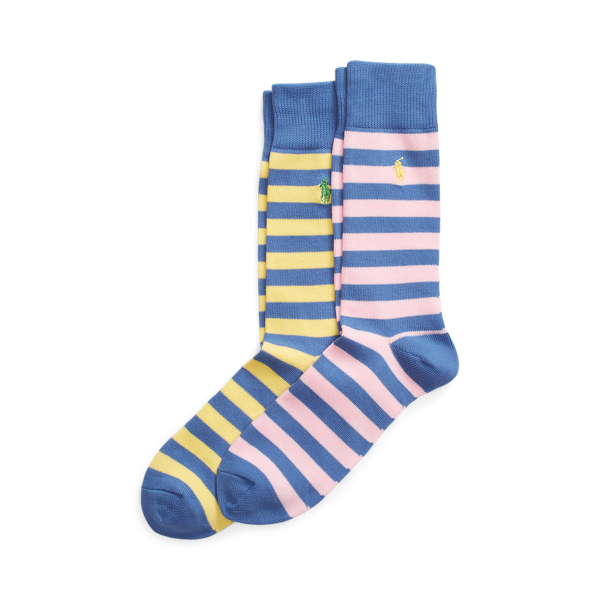 Striped Cotton-Blend Trouser Sock 2-Pack