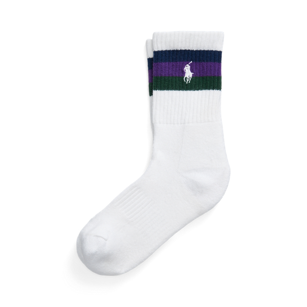 Wimbledon Striped-Cuff Crew Socks