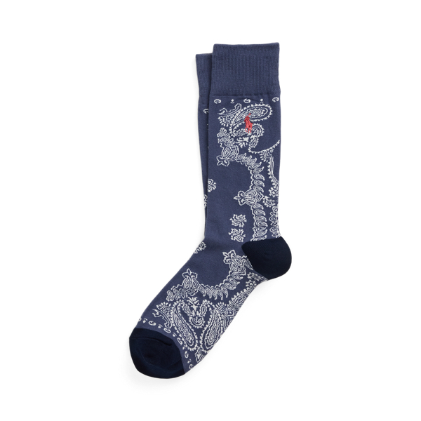 Indigo Bandanna-Motif Trouser Socks Polo Ralph Lauren 1