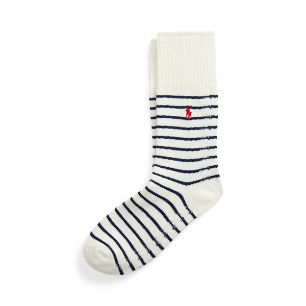 White Striped Cotton-Blend Crew Socks Polo Ralph Lauren 1