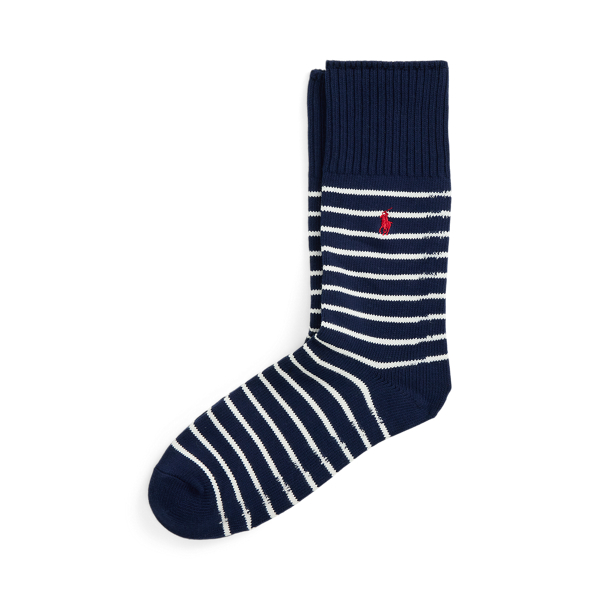 Striped Cotton-Blend Crew Socks