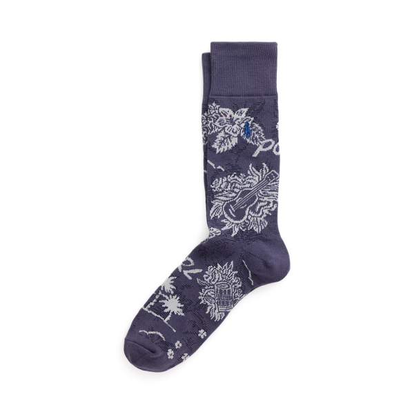 Tropical Cotton-Blend Trouser Socks