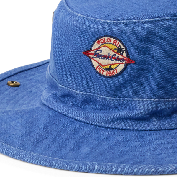 Segeltuch-Topfhut mit Logoaufn&auml;her