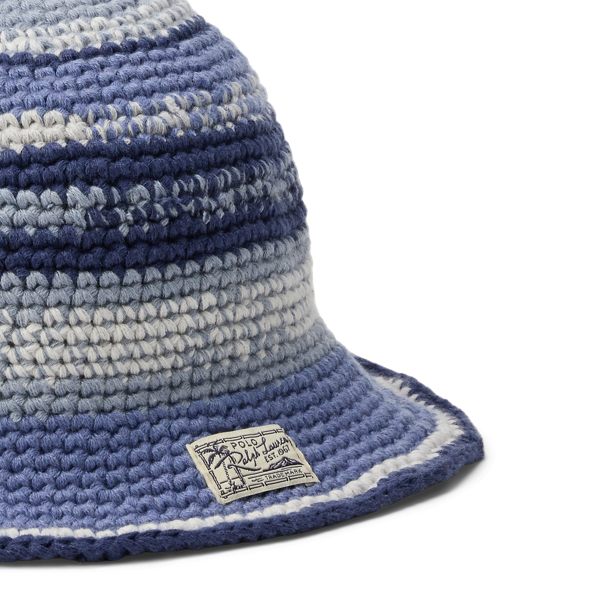 NEW★RalphLauren★クロシェ/バケットハット ストライプド クロシェイド バケット ハット | ラルフ ローレン