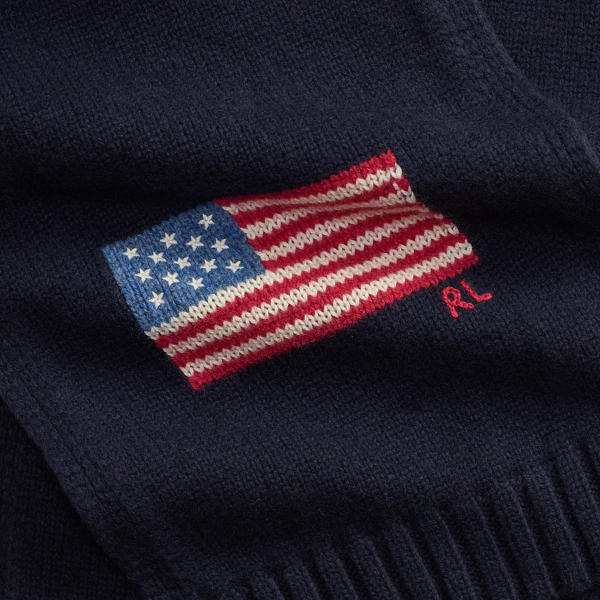 Flag-Intarsia Wool-Blend Scarf