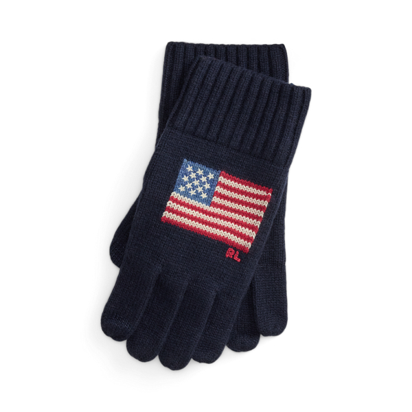 Flag-Intarsia Wool-Blend Tech Gloves