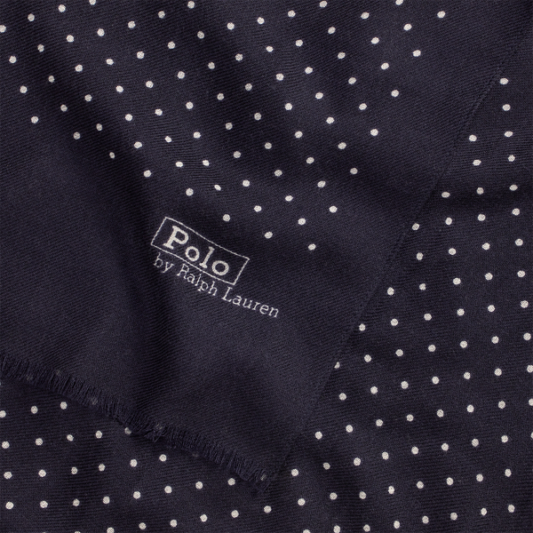 Collection Navy Polka-Dot Wool-Cashmere Scarf Polo Ralph Lauren 2