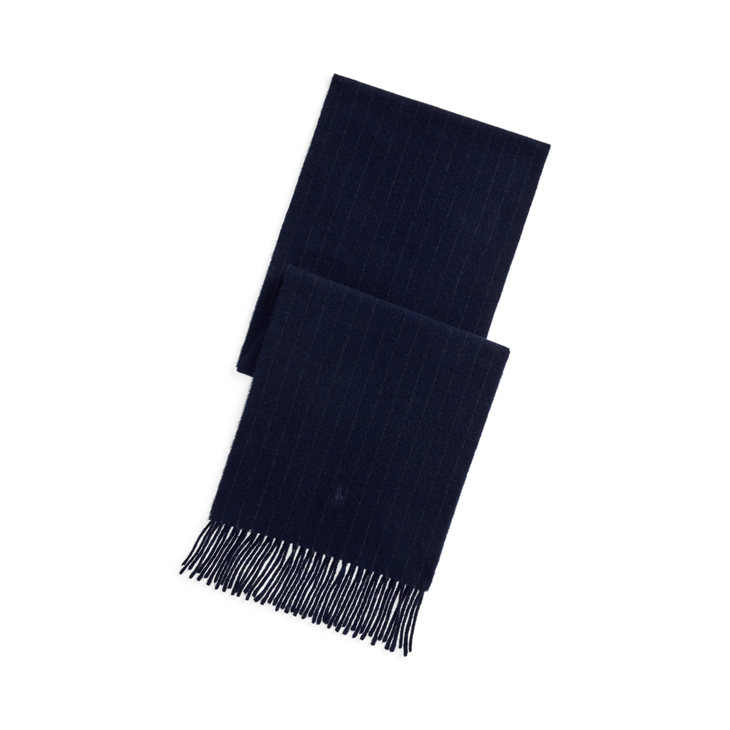 Мужской шарф Ralph Lauren Chalk-Stripe Cashmere-Wool, цвет: Тёмно-синий / Угольный — фото 1