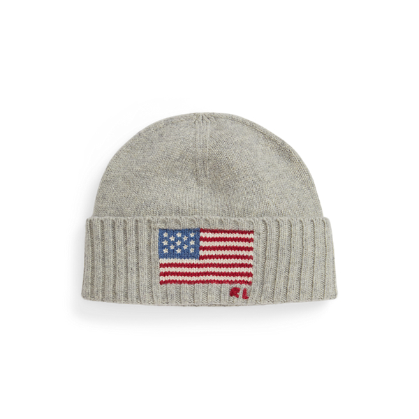 RalphLauren 毛針　アメリカ企画タグ Flag-Intarsia Wool-Blend Beanie