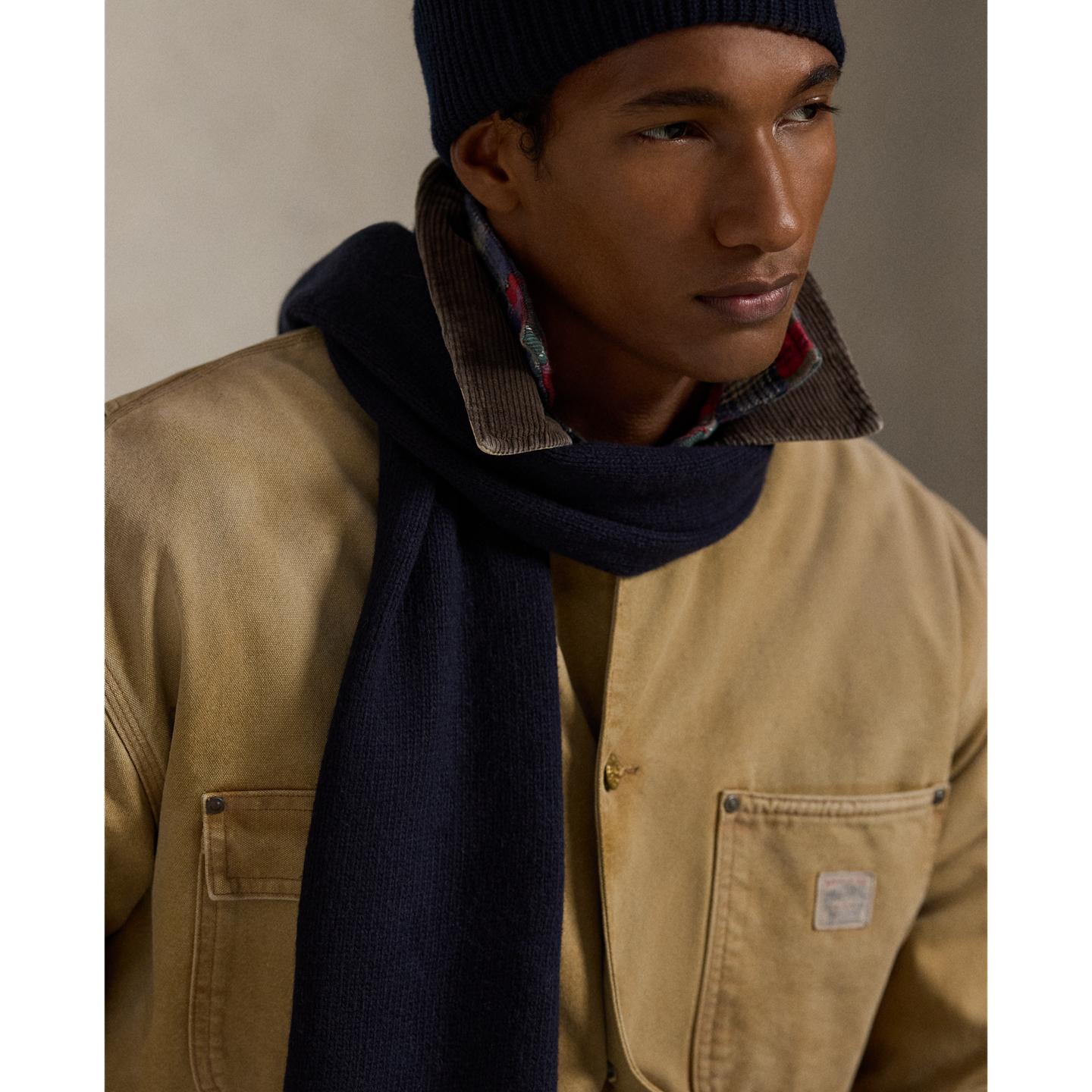 Мужской шарф Ralph Lauren Flag Knit Wool-Blend, цвет: Тёмно-синий — фото 2