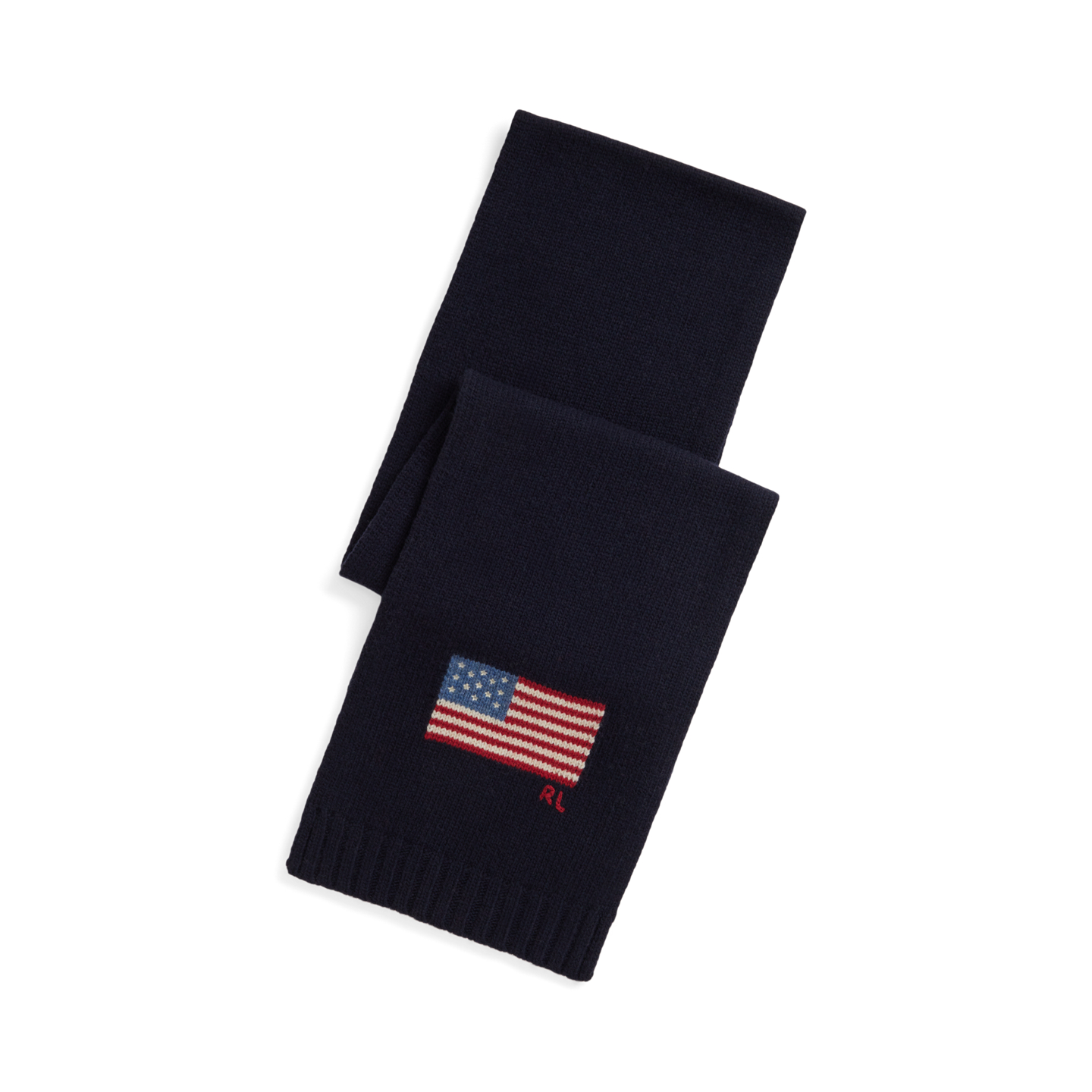 Мужской шарф Ralph Lauren Flag Knit Wool-Blend, цвет: Тёмно-синий — фото 3