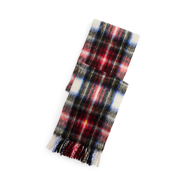 Plaid Brushed Alpaca-Blend Scarf