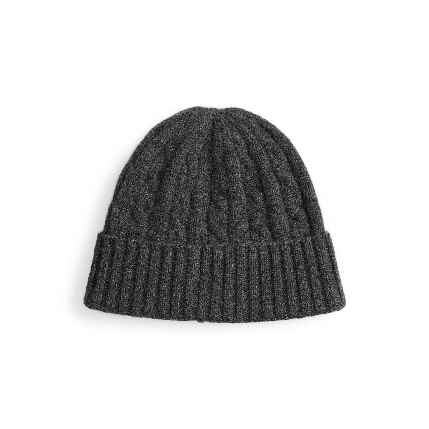 Мужская шапка Ralph Lauren Cable-Knit Cashmere Beanie, цвет: Серый меланжевый — фото 1