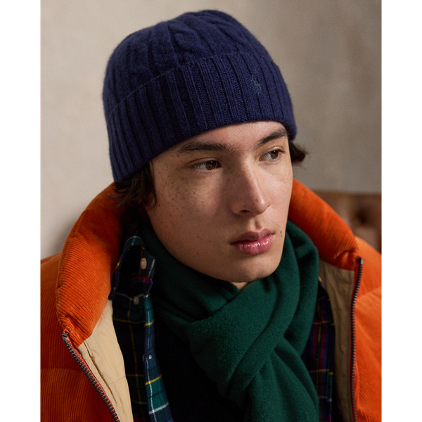 Newport Navy Cable-Knit Cashmere Beanie Polo Ralph Lauren 2