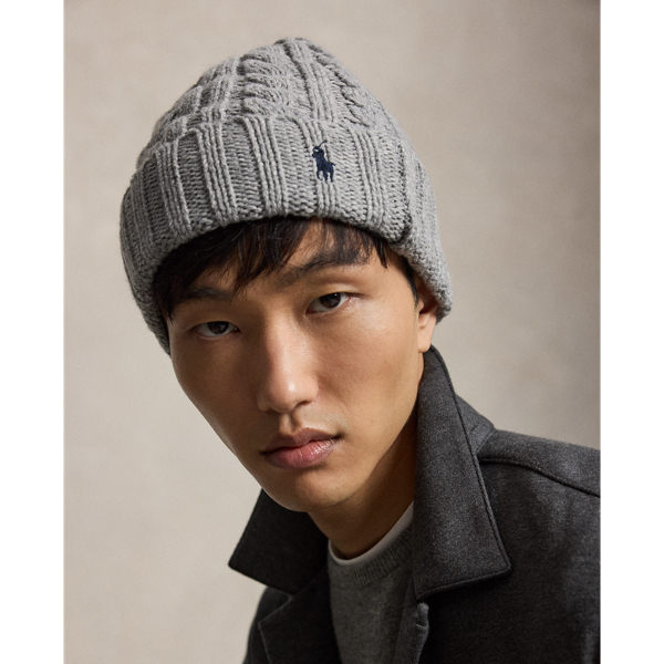 Polo Ralph Lauren 리브 커프 케이블 니트 비니 Andover Heather 2