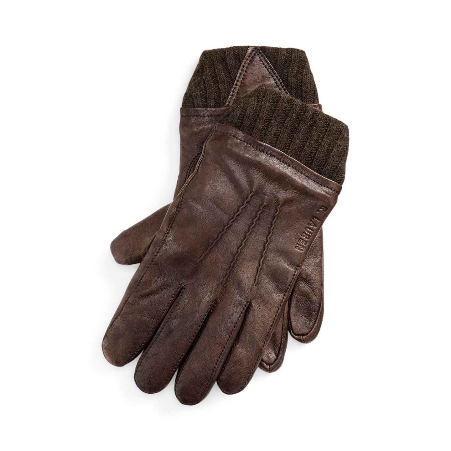 Мужские перчатки Ralph Lauren Insulated Burnished Sheepskin Gloves, цвет: Коричневый — фото 2