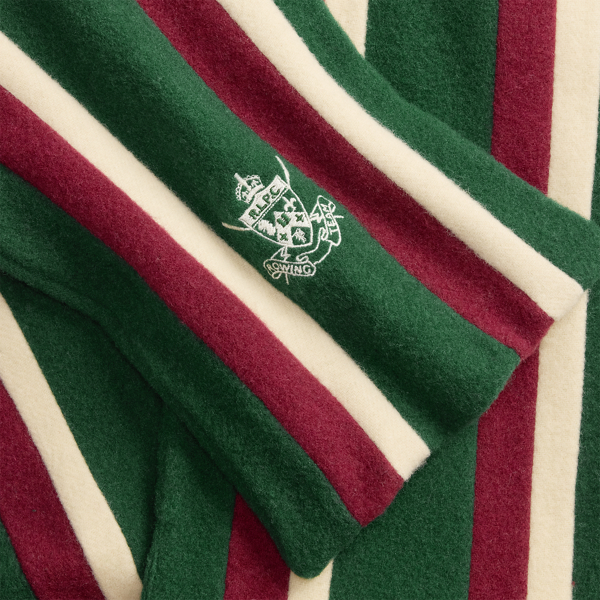 Crest Striped Wool Scarf
