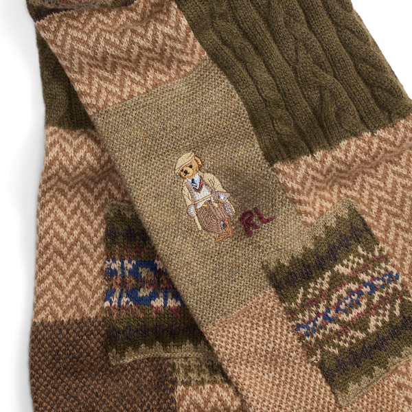 Polo ベア パッチワーク ウールブレンド マフラー | ラルフ ローレン