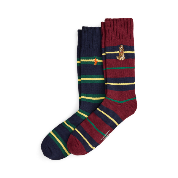 Dog & Striped Trouser Sock 2-Pack