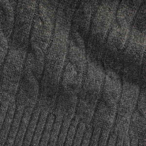 Barclay Grey Heather Cable-Knit Cashmere Scarf Polo Ralph Lauren 2