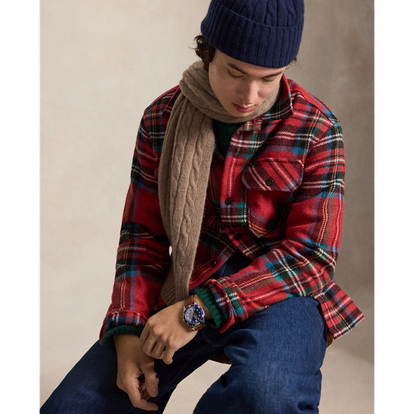 Brown Heather Cable-Knit Cashmere Scarf Polo Ralph Lauren 2