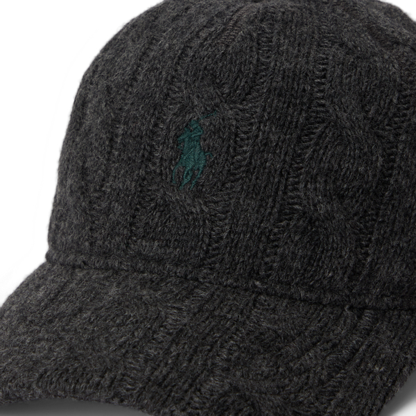 Cable-Knit Wool-Blend Ball Cap